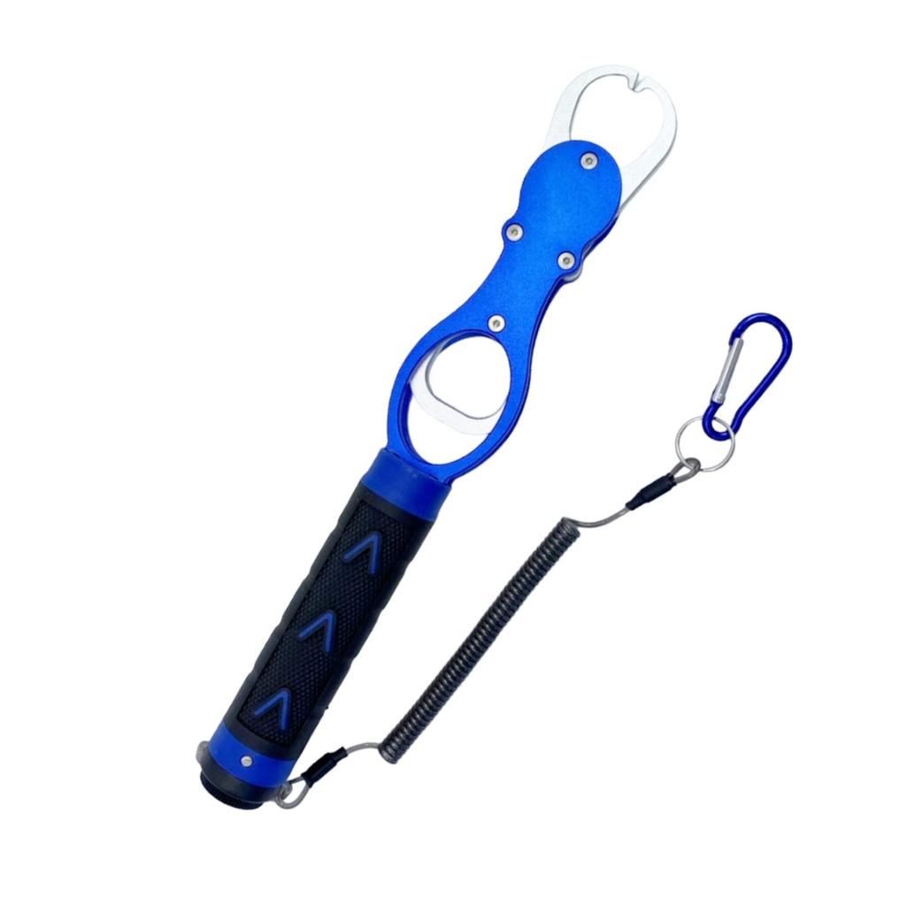 Lunari Fish Grip Fish Catcher with Fish Measuring Convenient Fish Blue Non-Slip Carabiner, Grabber, Tool, Grab, (Blue)