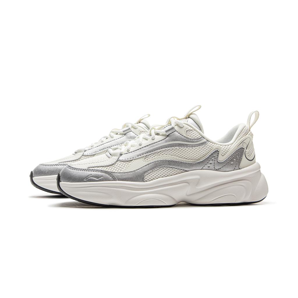 Li Ning Milk Coconut Versatile Retro Thick Sole Fashion Trend Shock Absorption Non-Slip Wear-Resistant Support Low-Top Casual Shoes AGCV130-5