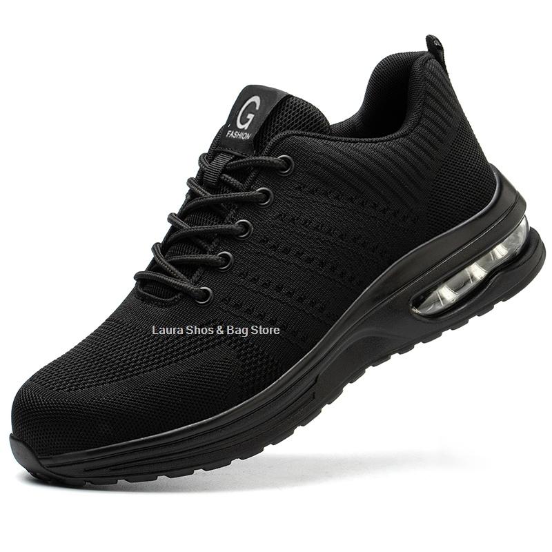 Модные рабочие защитные ботинки на воздушной подушке, мужская рабочая обувь со стальным носком, устойчивая к проколам, неразрушаемая защитная обувь, рабочие кроссовки, большой размер 48