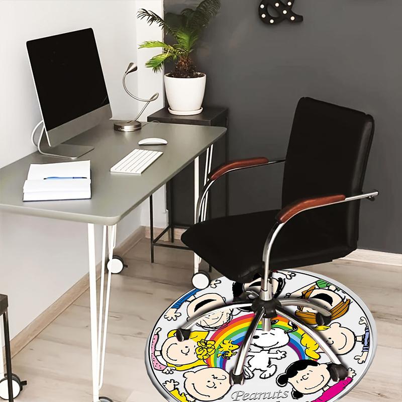 1pc Peanuts 60th Anniversary Collectible Coin Round carpet, Made of Polyester,Perfect for Decorating Office Chairs, Living Rooms,fplt153