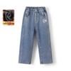 Джинсы Monceau Kids для девочек, прямые, с вышивкой в виде сердца, на флисовой подкладке