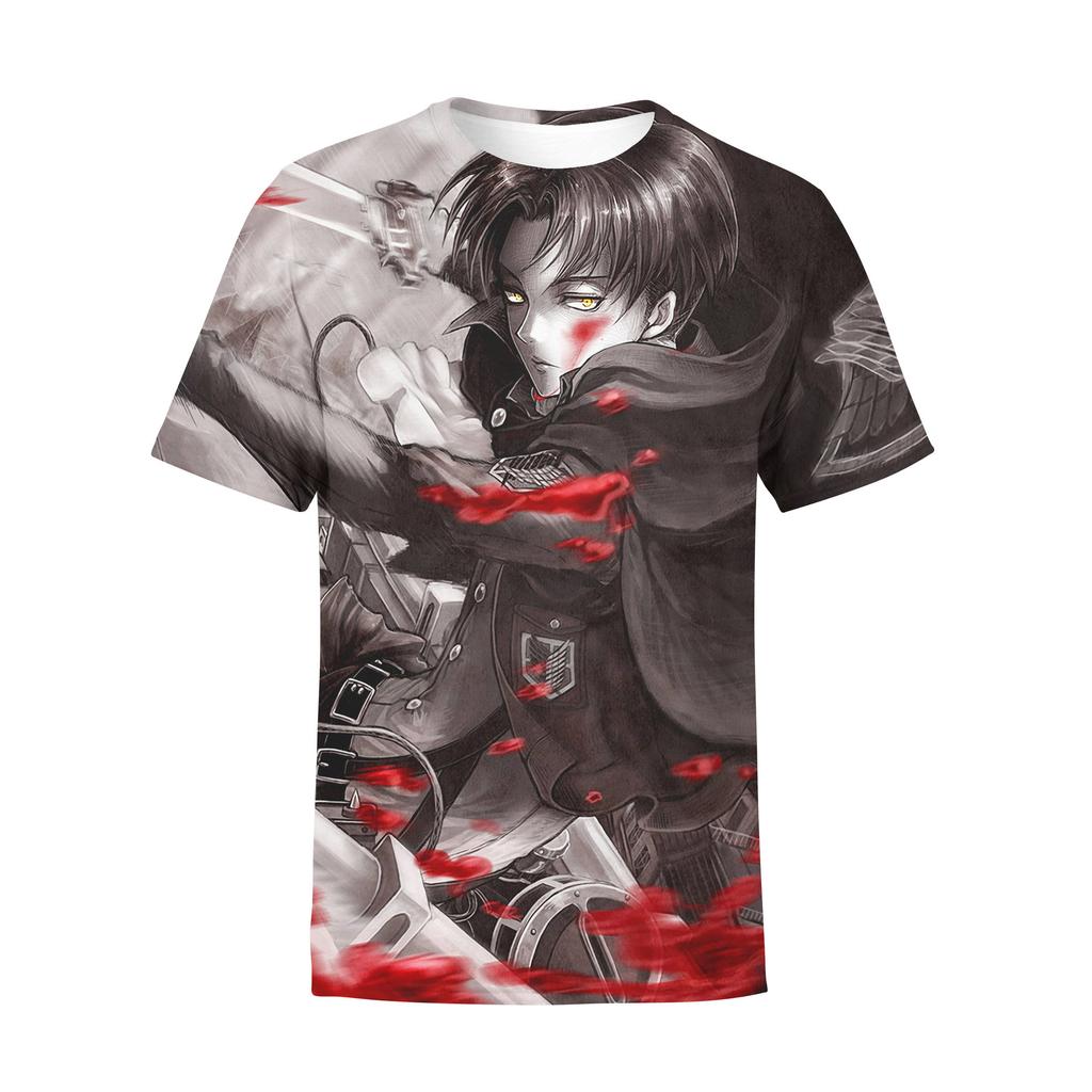 Attack on Titan 3D Printed T-Shirt, Anime Graphic Tee, Breathable Polyester Short Sleeve, Casual Streetwear Tops for Men Women