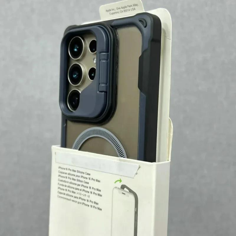 Военная броня для чехла Magsafe для Samsung Galaxy S25 Ultra S24 Plus S25 Edge Беспроводная зарядка Ударопрочный Жесткий Чехол-защитник