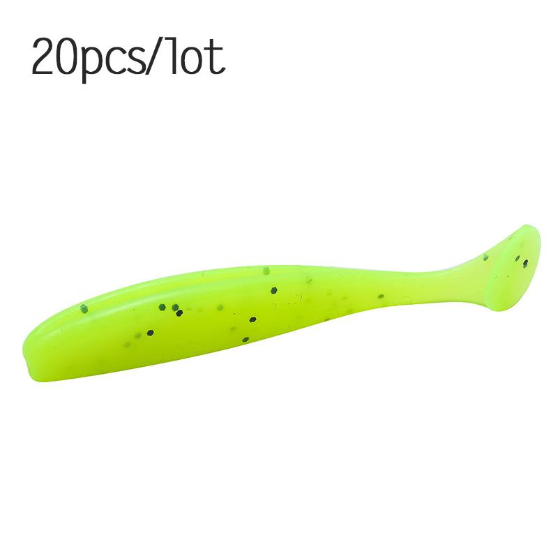 Worms Soft Fishing Lures Multi Colors 20pcs/lot Silicone Rubber Baits Tackles
