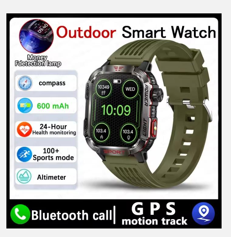 Новые военные GPS умные часы для мужчин фонарик компас водонепроницаемый уличный спортивный трекер Bluetooth вызов умные часы