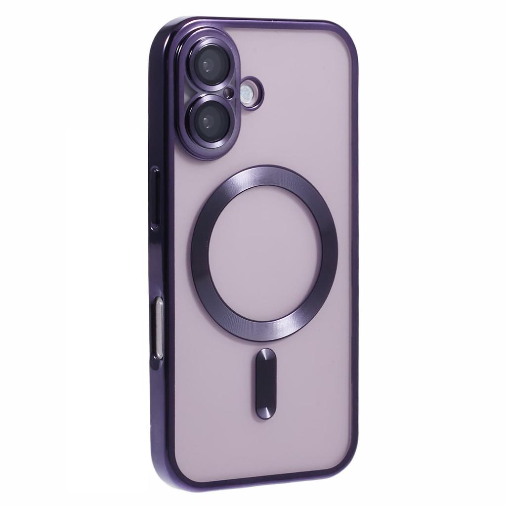 For iPhone 16 Case Compatible with Magsafe Clear TPU Phone Cover with Lens Film