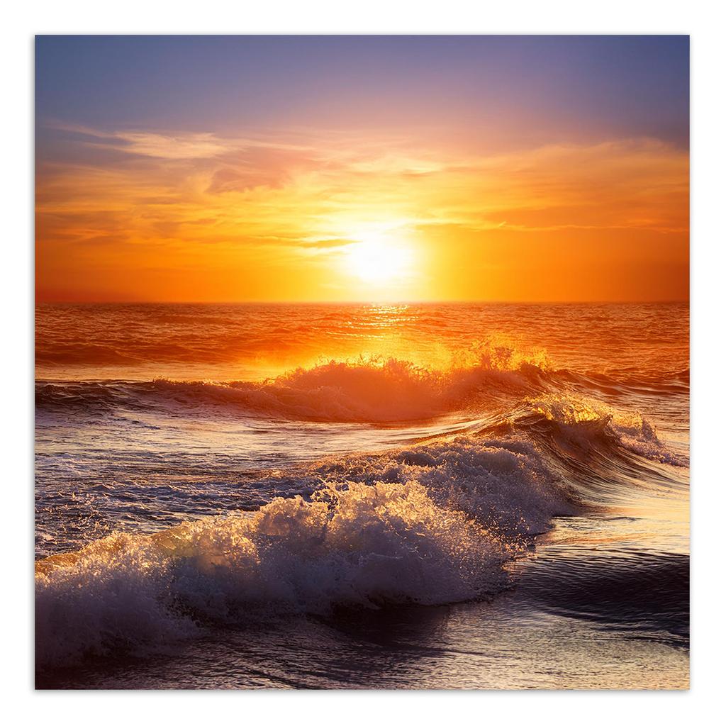 Wallpaper Sea Wave Sunset