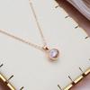Kinel Rose Gold Color Orb Pendant Necklace Earrings Daily Easy Matching Fine Jewelry Set