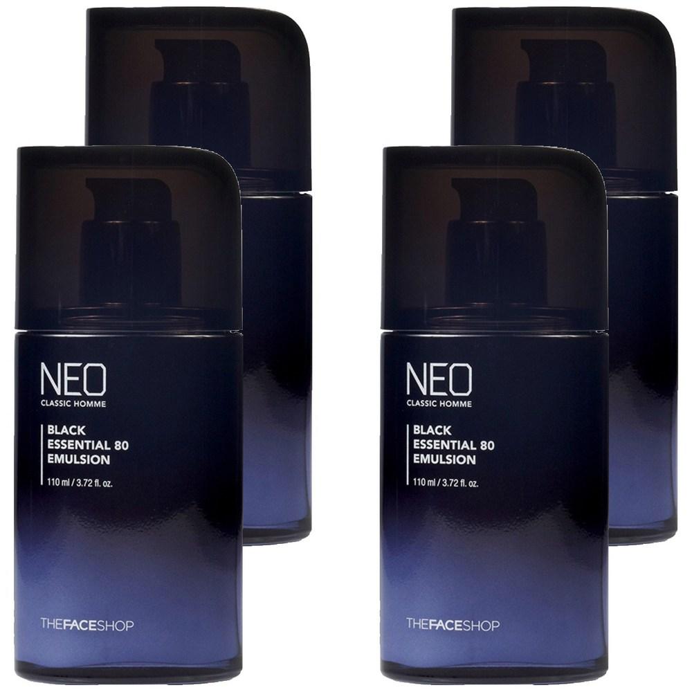 The Face Shop Neo Classic Homme Black Essential 80 Emulsion 110ml 4 pcs