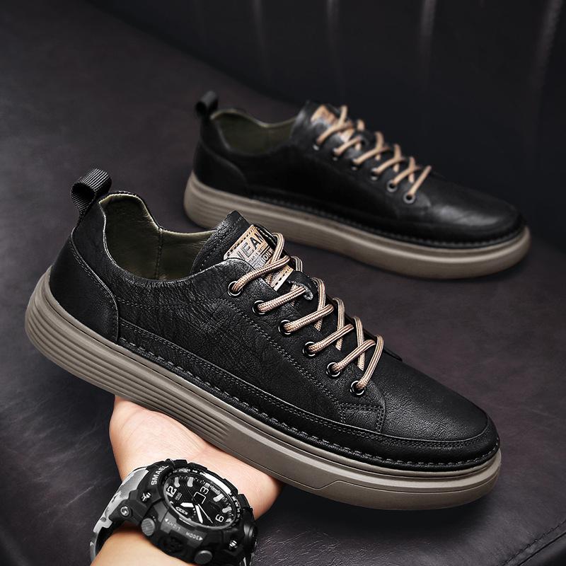 Мужские туфли на плоской подошве, весна/лето, новые мужские повседневные спортивные туфли с низким вырезом, толстая подошва, шнуровка, размер 39-44