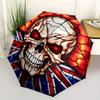 Витражный Череп Union Jack Художественное произведение Зонт, Портативный Складной в 3 сложения Компактный Зонт, Рождественский Подарок ES657