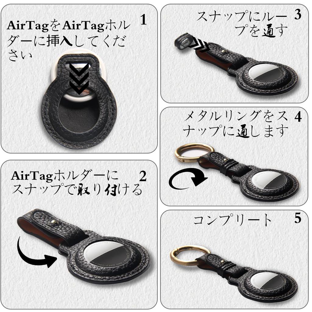 [XGUO] Кожаный держатель для AirTag - Подходит для Airtag, Безопасный