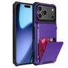 Чехол для iPhone 17 Pro, двухслойный задний чехол для телефона из ПК + ТПУ с держателем для карт