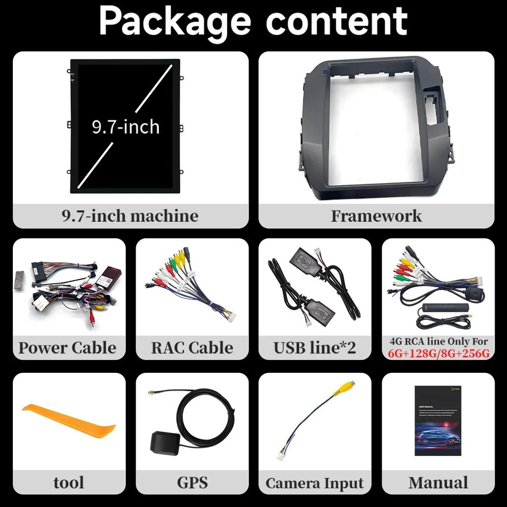 9,7-дюймовый Android 14 для Kia Sportage 3 2010-2016 Автомагнитола Мультимедиа Беспроводной Bluetooth Carplay Стерео 4G Головное устройство Сенсорный экран