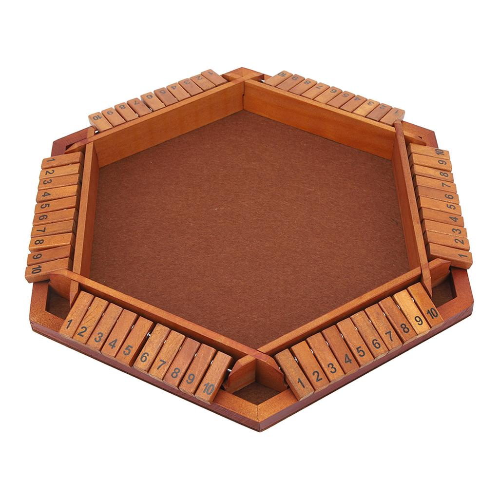 Wooden Board Game Math Box Dice Game Players Shut Family Table Board Dice Game for 1?6 Players