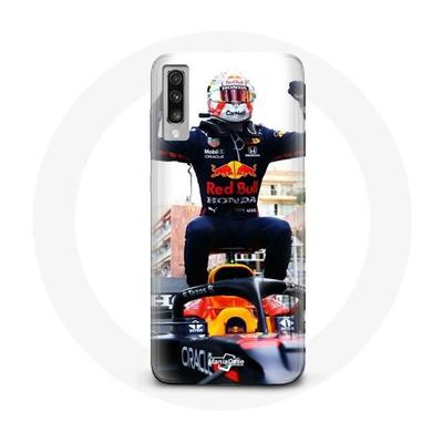 Coque Pour Samsung Galaxy A70 Formule 1 Verstappen Pilote Automobile F1 Noir Rouge Et Jaune