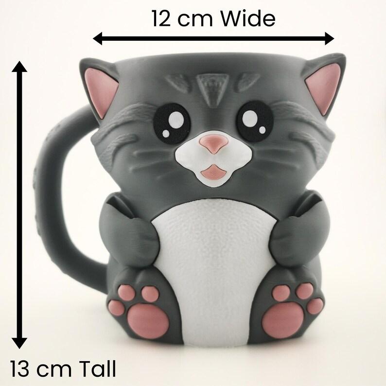 Cute Cat Ice Pint Holder Reusable 3D Printed Popsicle Containers with Snack Drawer & Handle for Cat Lovers Gifts (without Spoon)