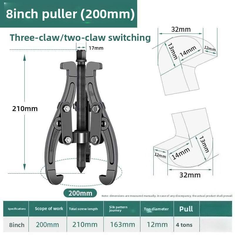Gear Puller 3/4/6/8 Inch 3 Jaw 2 Jaw Reversible Pulley Remover Tool Bearing Flywheel Removal Kit Heavy Duty Professional Grade