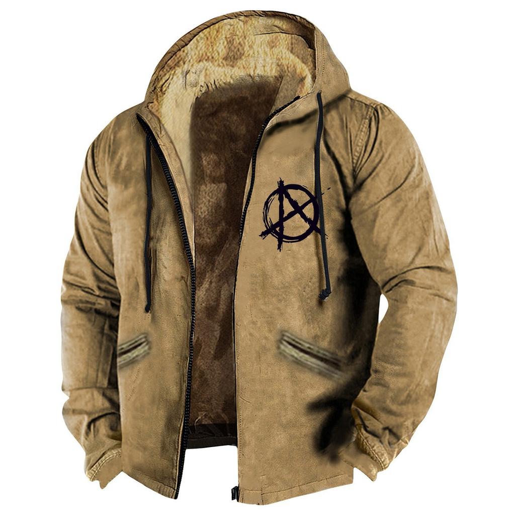 Мужская однотонная куртка с принтом флага, мужская весенняя и повседневная трендовая куртка на молнии с капюшоном