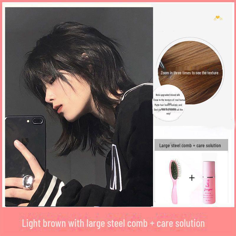 Мужской корейский аниме-парик Z Samurai Wolf Tail Mullet — модные, пушистые, короткие волосы для естественного образа