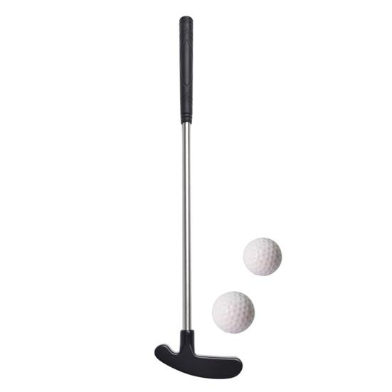 1 Set Mini Golf Putter Club with 2 Golf Balls TPR Grip Right Left Handed Stainless Steel Golf Club Kids Adults Table Game Golf Putter Training