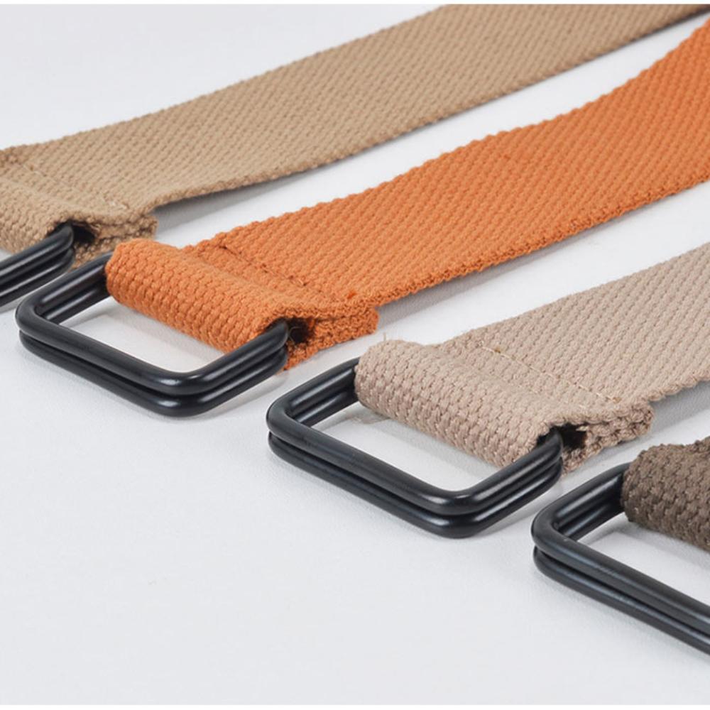 Ремень из хлопкового полотна с пряжкой и двойным кольцом, модный ремень для брюк для мужчин