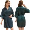 Women's Solid Color Short Silk Robe Bridesmaid Party Satin Robe Bride Wedding Pajamas Home Wear