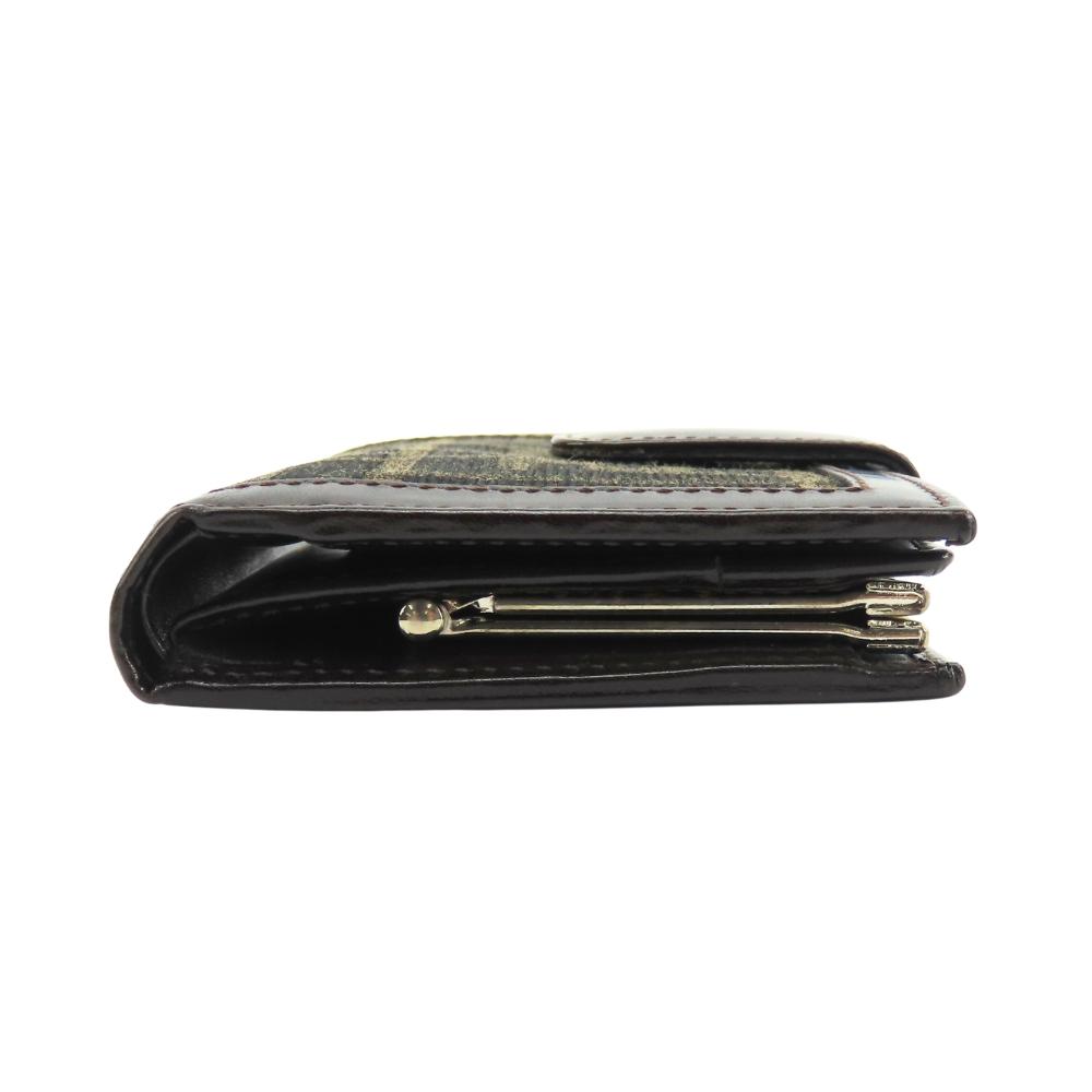 Used FENDI Bifold Wallet Zucca 01692 canvas/leather Brown Gamaguchi