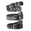 Rivet Hollow Bullet Decoration Belt Ladies Leather Studded Gift Man'S Goth Rock Wild Adjustable Women Punk Black Belt