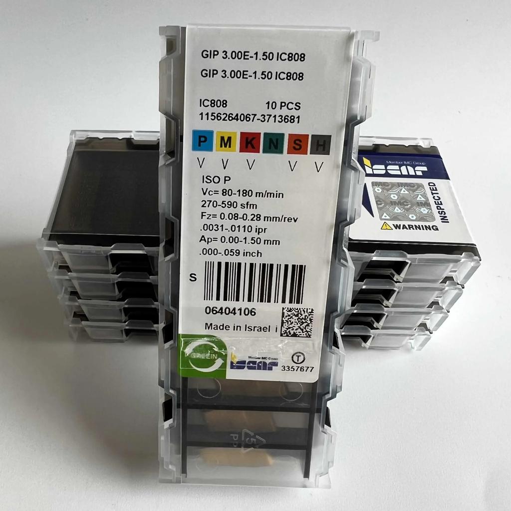 ISCAR / GIP3.00E-1.50 IC808 /Industrial indexable carbide inserts 10 Pcs
