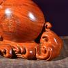 Classical and Creative Solid Wood Carving Gourd Decorations, Home Living Room, Mahogany Ruyi Handicrafts Home Decoration Statue