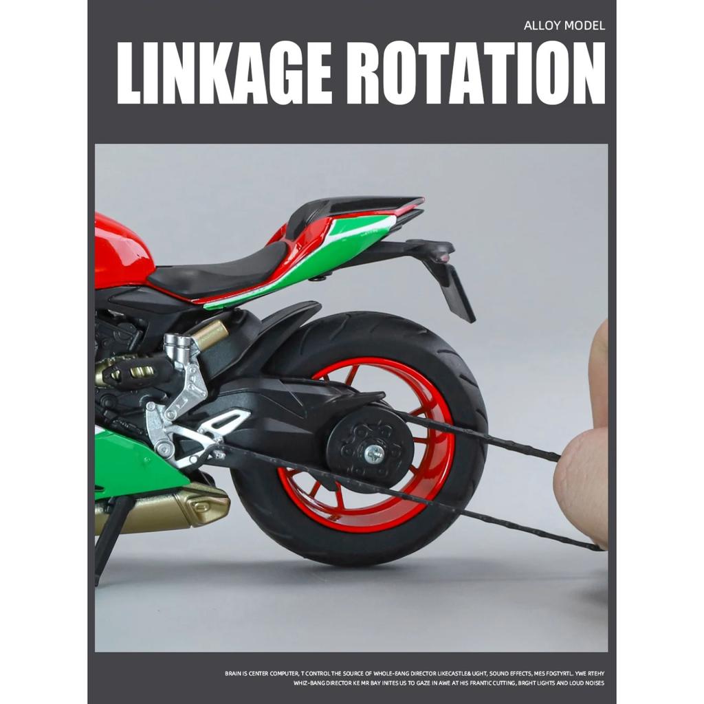 1/12 Ducati 1199 Panigale Собранная версия Модель мотоцикла Игрушечная коллекция транспортных средств Амортизатор Внедорожный автомобиль Игрушка