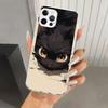 Аниме Милый Черный Кот Мяу Чехол для Телефона для Iphone 17 Air 16 15 Plus 14 13 Mini 12 11 Pro Max 16E 7 8 SE 2020 Мягкий Funda Печать Shel