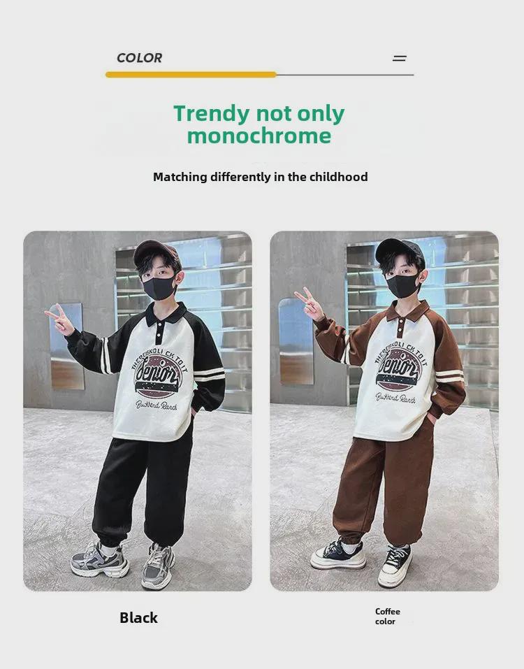 2025 Stylish Boys' Hooded Sports Sweater Suit for Spring and Autumn - Handsome & Cool
