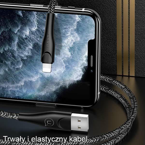 Usams Kabel Pleciony U41 Lightning 3M 2A Czerwony/Red Sj397Usb02 (Us-Sj397) Fast Charge