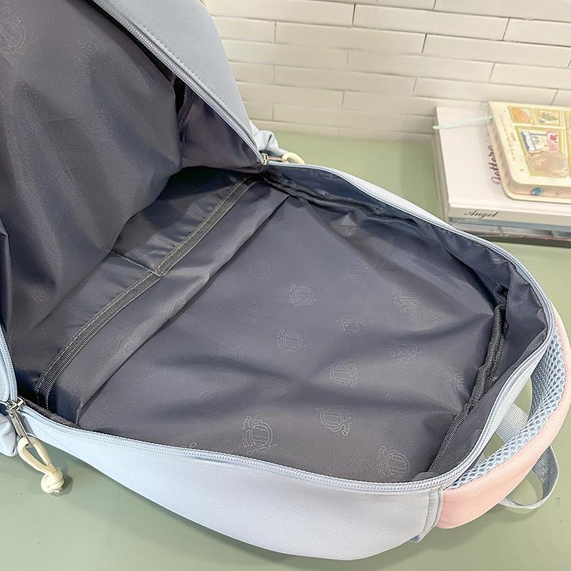 Рюкзак для ученика средней школы, женский рюкзак для компьютера с цветными блоками, большой вместимости, для книг