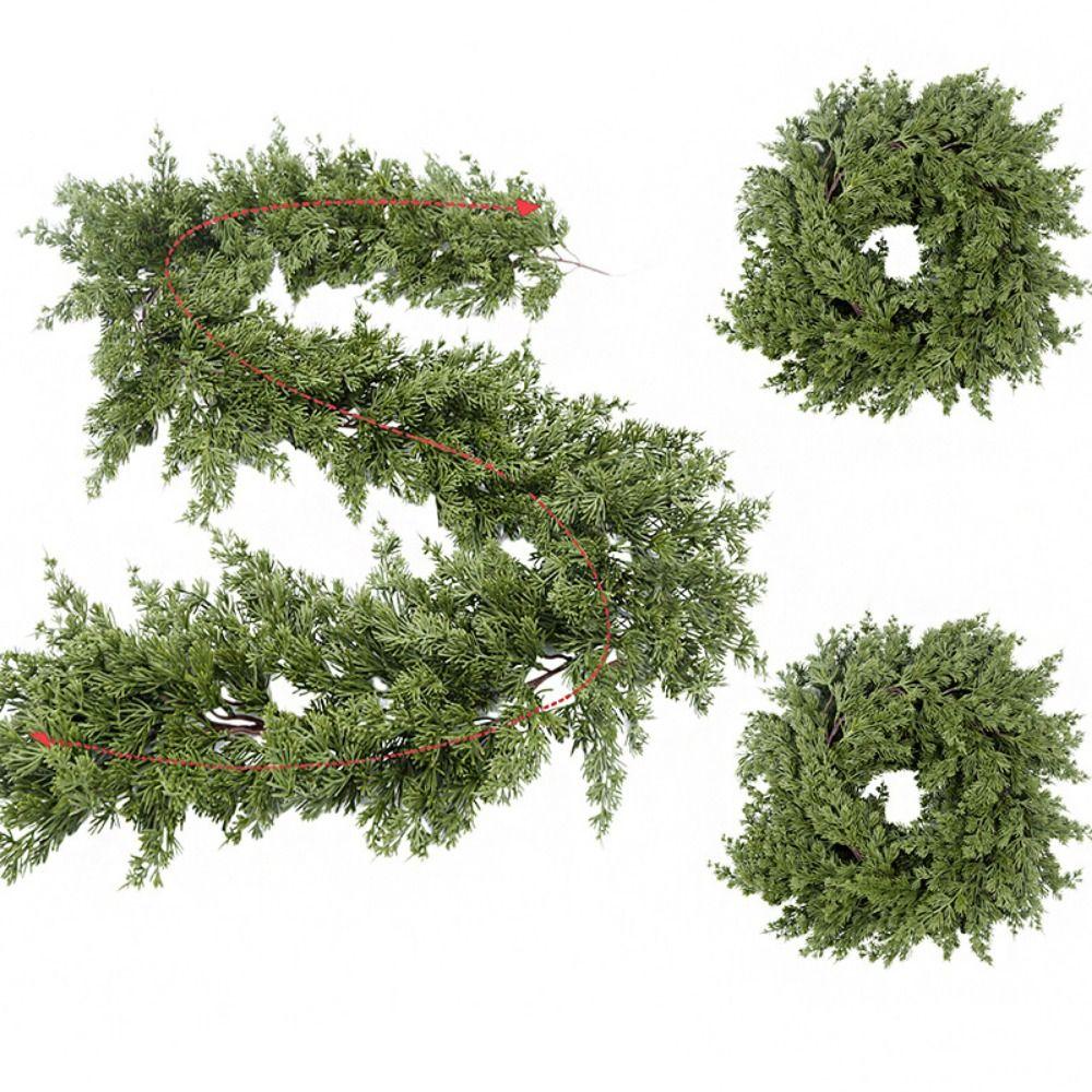 200cm Cypress Pine Garlands DIY Accessories Cedar Greenery Rattan Christmas Decoration Christmas