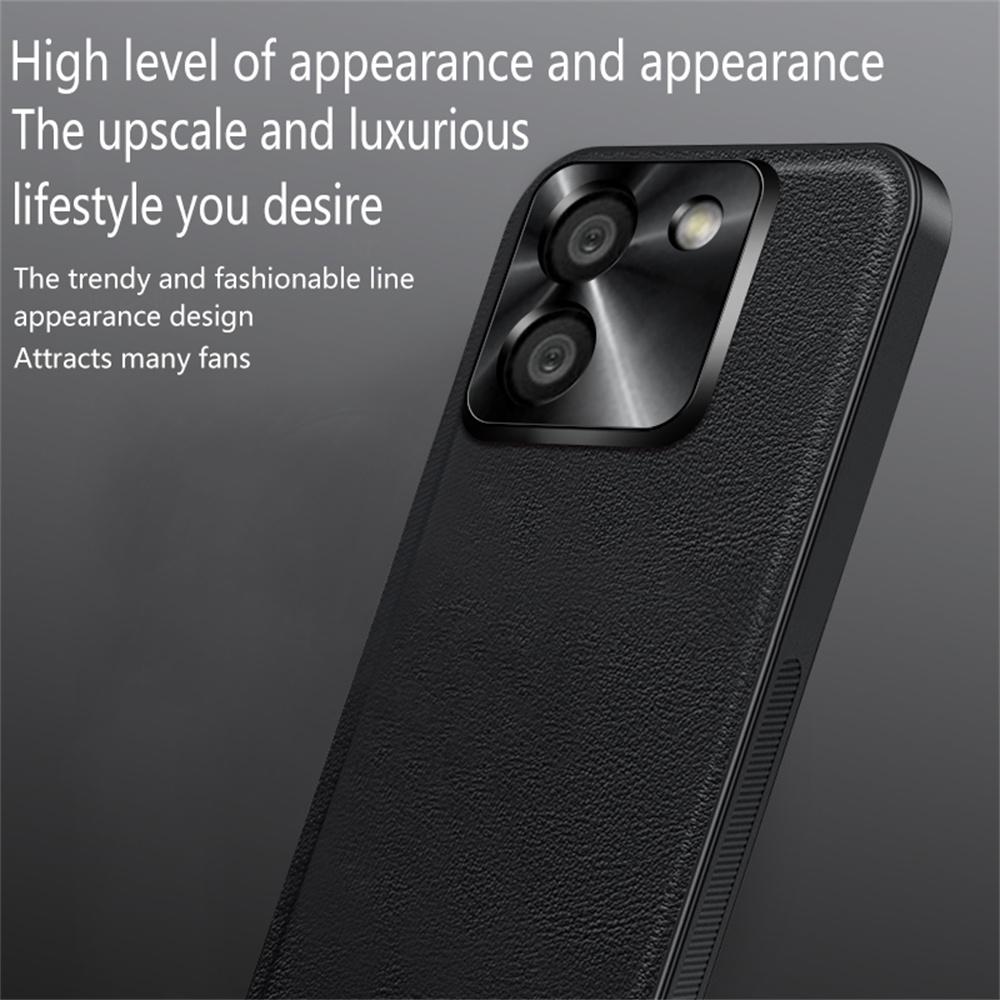 For Xiaomi Poco M7 Pro 5G Case PU+TPU+PC Phone Back Cover with Metal Lens Frame