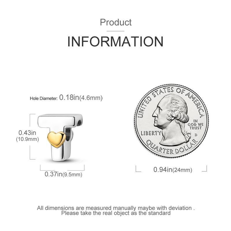 Шармы Оригинальные Сердце Серия Английский Алфавит Бусина Подходит для Браслетов Ожерелье Женский Шарм Медь Роскошь Сделай Сам Ювелирные Изделия Подарки