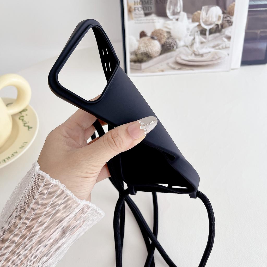Чехол из жидкого силикона с ремешком через плечо для iPhone 17 Air 17 16 15 14 13 12 11 Pro Max X XR Max 7 8 Plus Samsung S25 S24 23 Ultra Plus