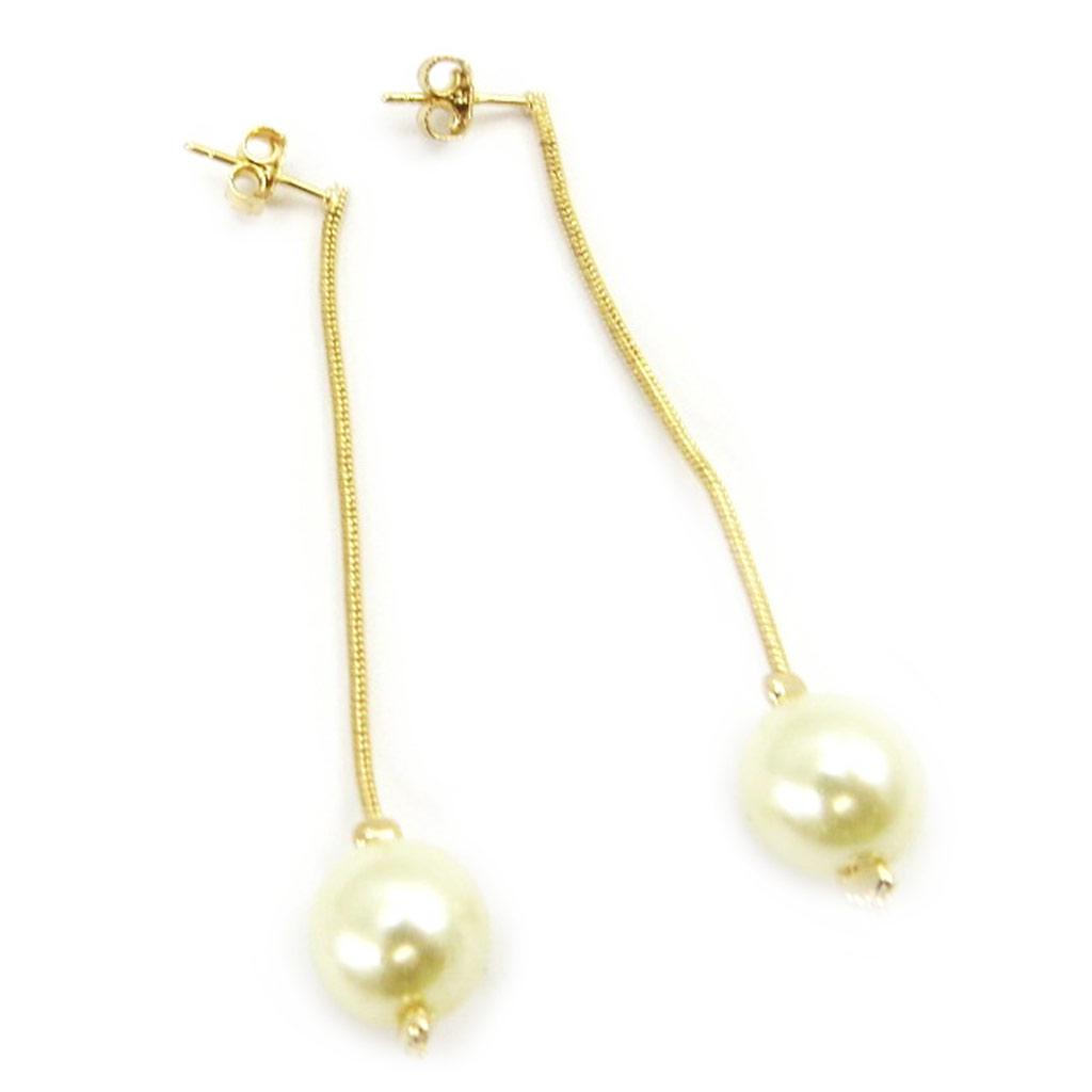 Altesse [L5325] - Позолоченные серьги Perla из слоновой кости.