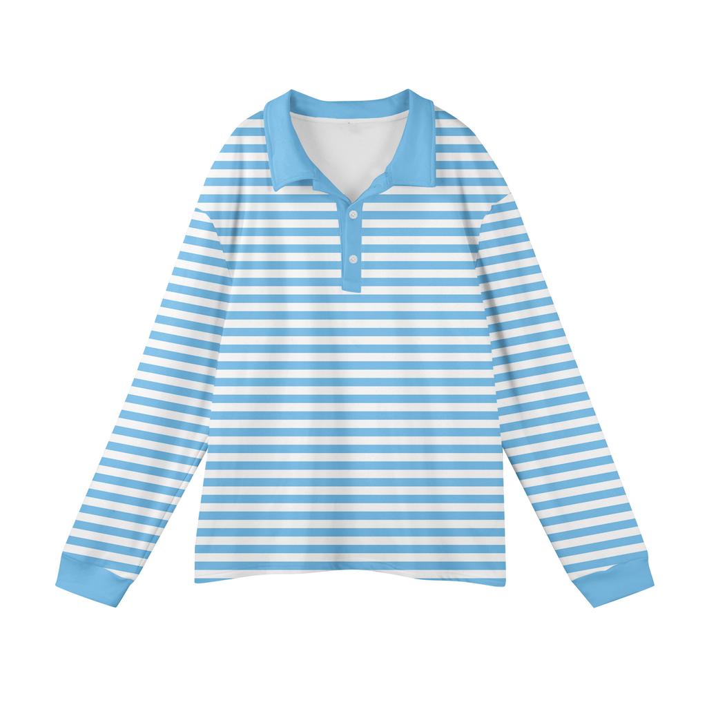 Мужские повседневные топы с длинными рукавами на пуговицах с полосатым принтом