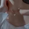 Zircon Butterfly Pendant Choker Light Luxury Aesthetic Niche Clavicle Silver-plated Necklace Jewelry Women Gifts