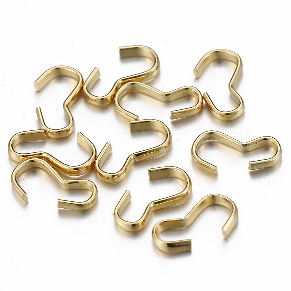 50pcs Stainless Steel 8 Shape Clasps Connectors for Jewelry Making DIY Necklace Bracelet Hooks Findings Supplies Wholesale