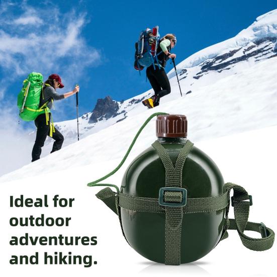 Military Water Bottle Adjustable Strap Water Container Large Capacity Canteen Kettle for Outdoor Camping Hiking Travel Fishing