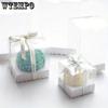 5pcs Clear Party Favor Boxes Clear Treat Boxes with Inserts and Ribbon Favors Boxes Wedding Shower Favor Boxes Packaging Boxes Gift Box