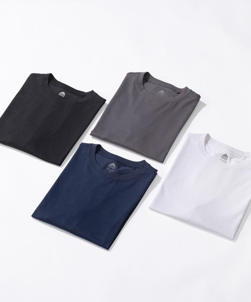 BASIC HOUSE Uni Relaxed Fit Round Neck Short Sleeve T-Shirt Black Lats0105 (A Type)