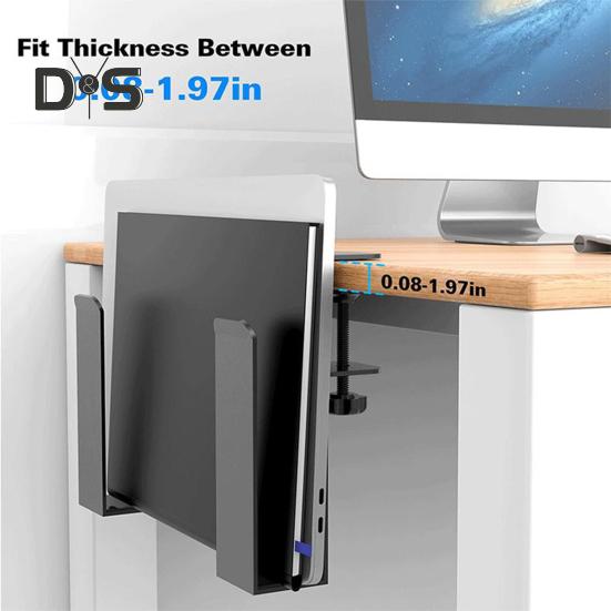 2 шт. Регулируемый органайзер для хранения ноутбука на боку стола, прочный несущий металлический держатель для ноутбука, зажимы без проколов