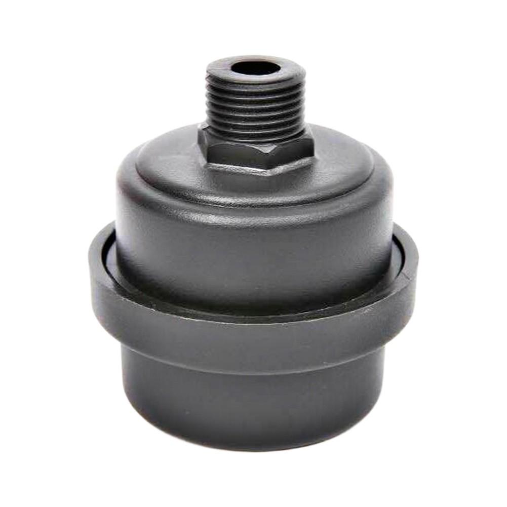 Male Thread Air Intake Muffler Filter for Piston Air Compressor and Small Air Pump Black Plastic 70x65mm Dimensions