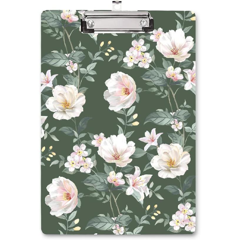 WAVEYU Cute Clipboard, Decorative Office Fashion Hardboard Wood Nursing Clip Board for Standard A4 Letter Size for Students, Women,12.5"x 9",